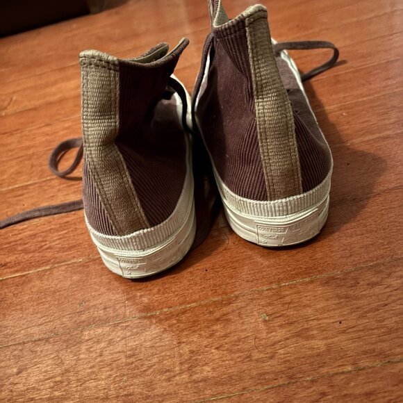 2 Tone Beige Corduroy Converse High Tops Sz 5 (Women's 7) - Picture 3 of 4